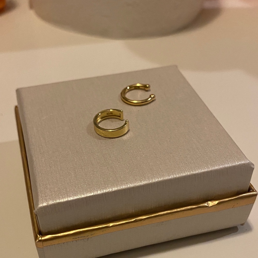 Elegant Gold Cuff Earrings